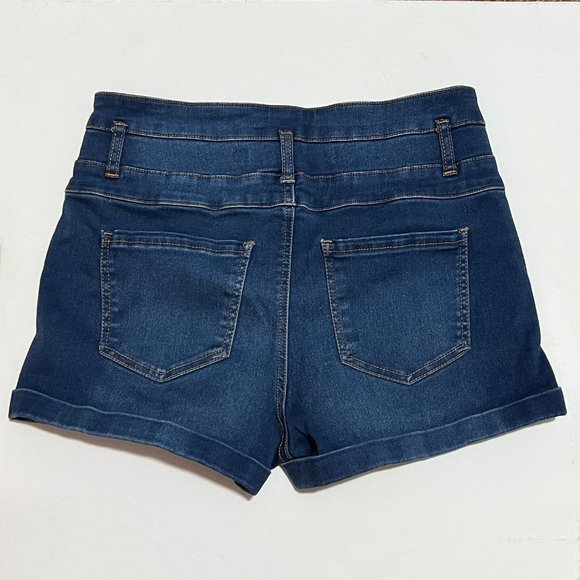 High Waisted Blue Shorts - Picture 2 of 3